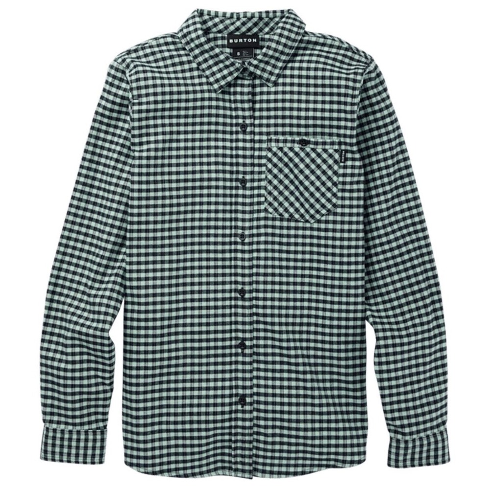 Burton Women Favorite Long Sleeve Flannel XS Green Black Checkered Gingham Shirt
